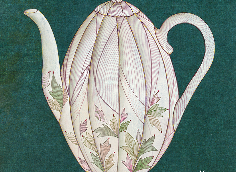 김경희 선물 (Celadon) 35x35 츠 옻지 금박 수간분채 2025_